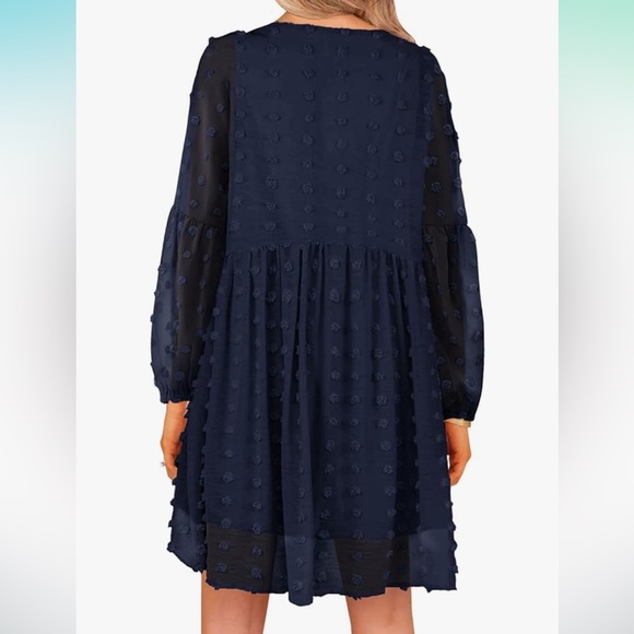 Long Sleeve Swiss Dot Dress - Picture 2 of 5